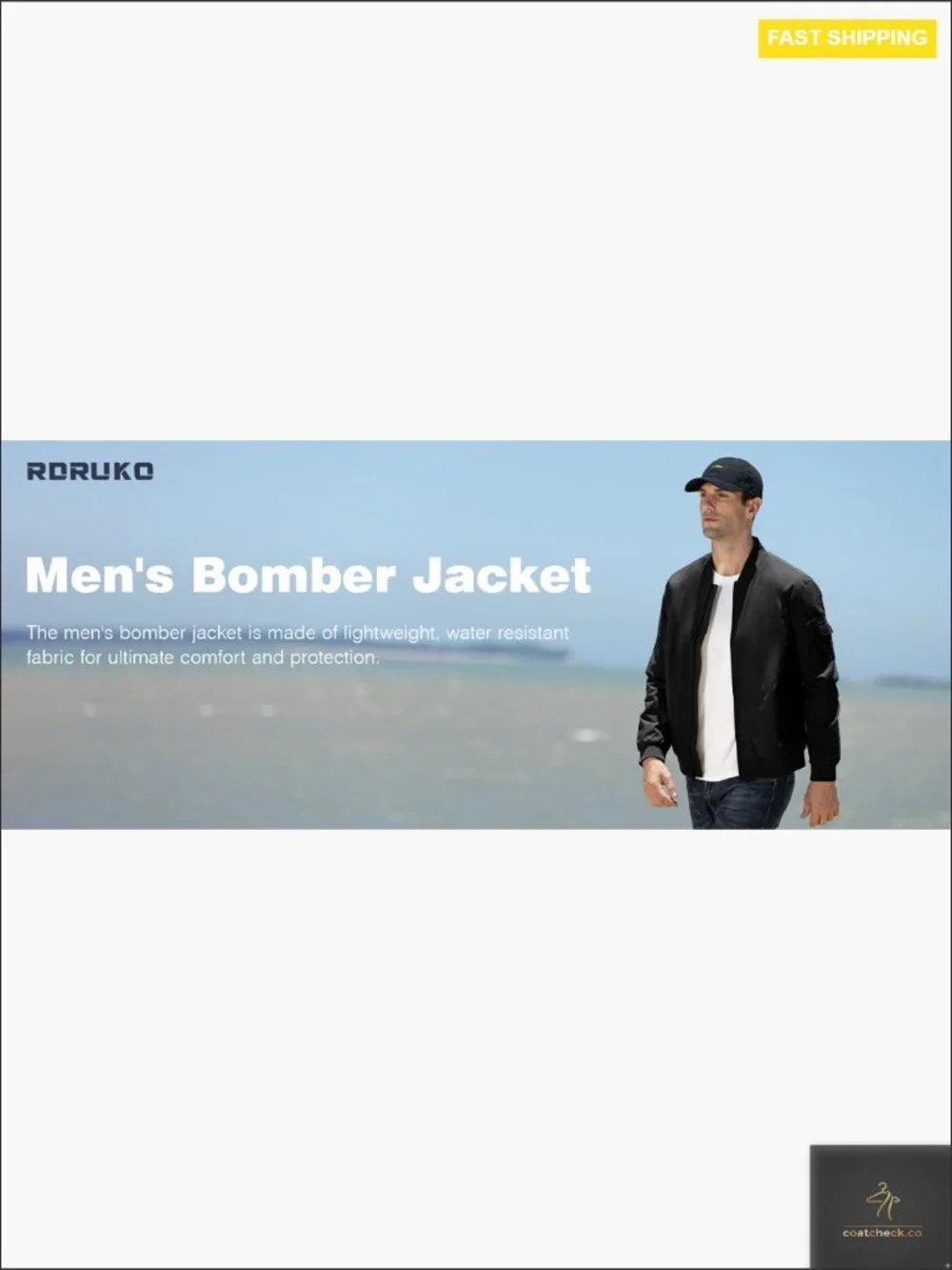Men's Lightweight Bomber Jacket Casual Stylish Windbreaker Full Zip